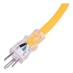 Extension Cord Outdoor SJTW 12 / 3 Lighted 3-Tap Yellow 50ft