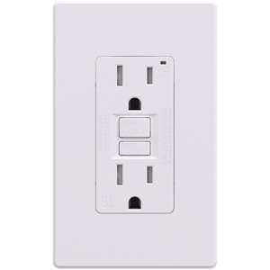 Decora GFCI Receptacle with Wall Plate T / P 20Amp White