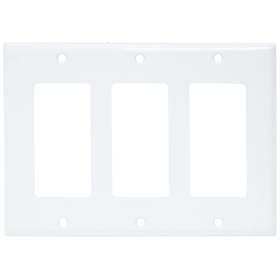 Decora Wall Plate 3-Gang White