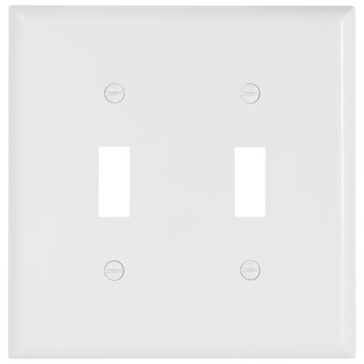 Toggle Switch Wall Plate 2-Gang White