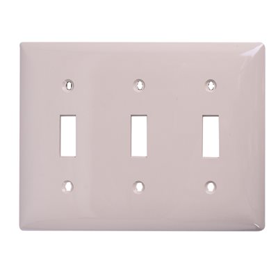 Toggle Switch Wall Plate 3-Gang Ivory