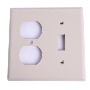 2 Gang 1 Toggle + 1 Duplex recp. Plate Ivory