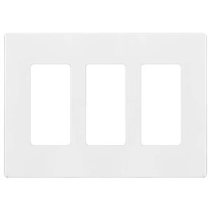 Decora Wall Plate Screwless 3-Gang White