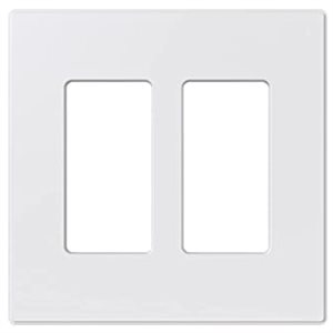Decora 2-Gang Screwless Wall Plate Mid Size White