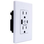 Decora Duplex Receptacle With USB Port Type A&C 15Amp White