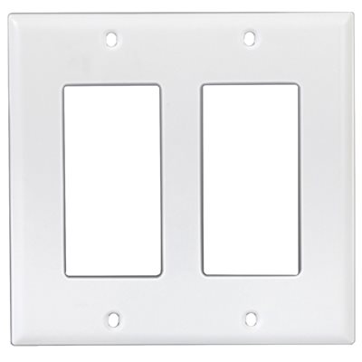 Decora 2-Gang Wall Plate Mid Size White