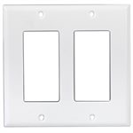 Decora 2-Gang Wall Plate Mid Size White