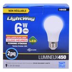 2PK Ampoule LED A19 Non-Dimmable à Base E26 6W Blanc Chaud