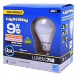 2PK Ampoules LED A19 Non-Dimmables à Base E26 9W Blanc Chaud