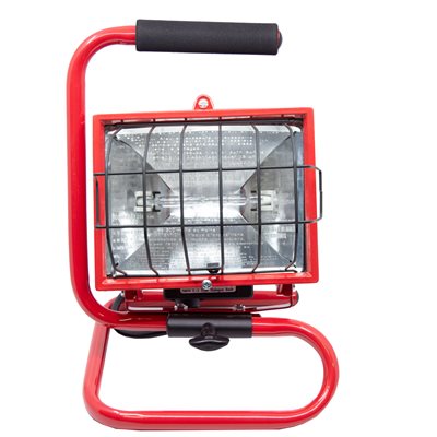 Projecteur Halogène de Travail 500W Cordon de 1pi Rouge