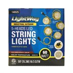 Industrial LED String Lights 5-Head SJTW 16 / 3 60W 50ft IP65