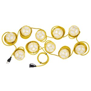 Industrial LED String Lights 10-Head 100ft 15000LM 16 / 3 120W IP65 Outdoor