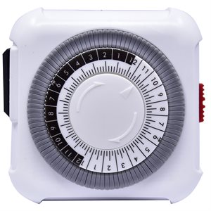 Indoor 24-Hour Mechanical Timer With Grounded Outlet White