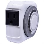 Indoor 24-Hour Mechanical Timer With Grounded Outlet White