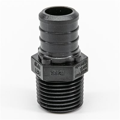 Mâle Adaptateur Barbé À MPT Pex En Poly 3 / 4 x 3 / 4po Noir