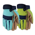 1Pair Gloves Garden Ladies Max Performance Synthetic Palm Size: S Blue; Green