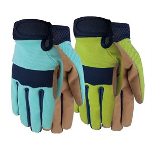 1Pair Gloves Garden Ladies Max Performance Synthetic Palm Size: S Blue; Green