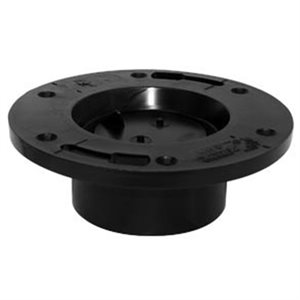 ABS Floor Flange with Molded in Test Cap 4in x 3in Black