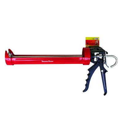 Pro Rotating Cradle-Style Caulking Gun with Auto Flow Stop 13" Red