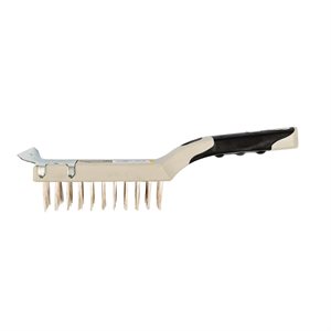 BBQ Cleaning Brush SS Wire with Scraper Wood Handle