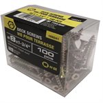 100PK Deck Screws Yellow Plated #8 x 1¾in