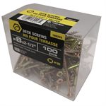 100PK Deck Screws Yellow Plated #8 x 2½in