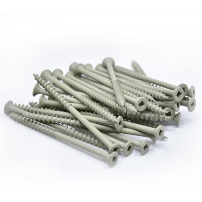 100PK Deck Screws Green Ceramic #8 x 3in