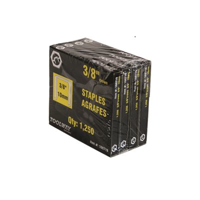 Les Agrafes T50 5 / 16po x 3 / 8po Couronne 20Ga 4 x 1250 / Pkg