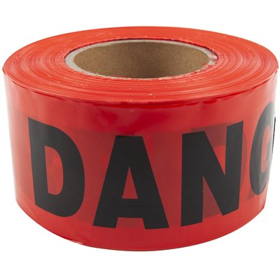 Barrier Danger Tape With Dispenser 3inx 500ft Red