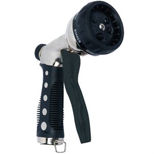 Hose Nozzle Sprayer Front Trigger 9-Pattern Zinc / Black