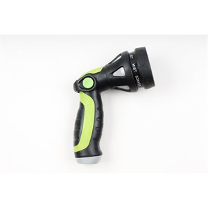 Hose Nozzle Sprayer Metal Thumb Trigger 8-Pattern Green / Black