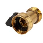Brass In-Line Hose Connector With Shut Off 3 / 4"