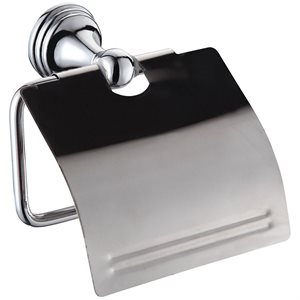 Toilet Paper Holder With Cover Chrome 5.3in