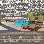 Outdoor Reclining Zero Gravity Chair Oxford Fabric Tan
