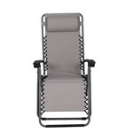 Outdoor Reclining Zero Gravity Chair Oxford Fabric Charcoal