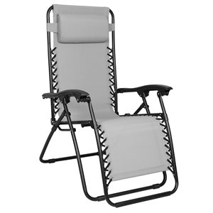 Outdoor Reclining Zero Gravity Chair PVC Textilene Grey / Black