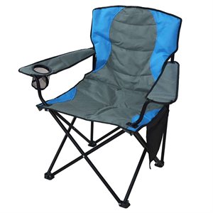 Chaise De Camping Surdimensionnée Avec Sac De Transport En Nylon Bleu / Gris