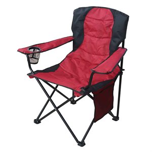 Chaise De Camping Surdimensionnée Avec Sac De Transport En Nylon Rouge / Noir