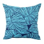 Outdoor Toss Pillow 16in x 16in Talia Leaf Blue / Green
