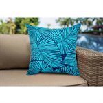 Outdoor Toss Pillow 16in x 16in Talia Leaf Blue / Green