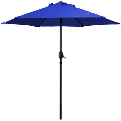 Market Patio Umbrella 7.5ft Polyester With Crank Cobalt Blue