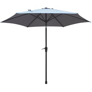 Market Patio Umbrella 9ft Polyester With Tilt & Crank Gray