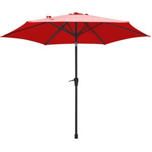 Market Patio Umbrella 9ft Polyester With Tilt & Crank Red