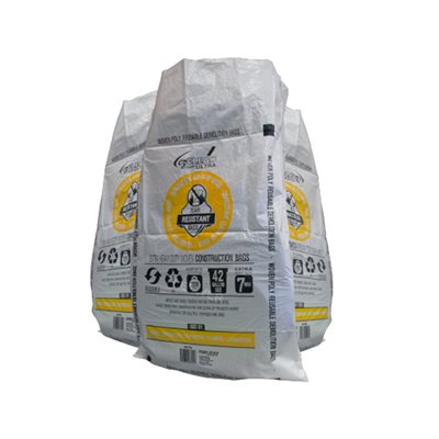 20pc HD Construction Woven Demo Bag 29.25in x48.5in (7mil) White