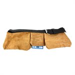 Waist Apron Split Leather 12-Pocket with 2in Leather Belt Beige