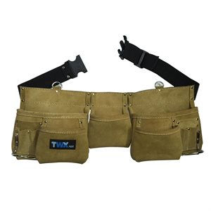 Waist Apron Leather 11-Pocket with Web Belt