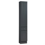 Newport Tower Cabinet 2-Door / 1-Drawer 15in x 12in x 84in Dark Grey