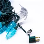 LED String Lights C9 Swirl 30 Turquoise / Blue 19.3'
