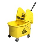 Seau À Serpillière & Combo D'Essoreuse À Pression 32Qt Jaune