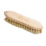 Hand Held Scrub Brush With White Natural Fiber 9in